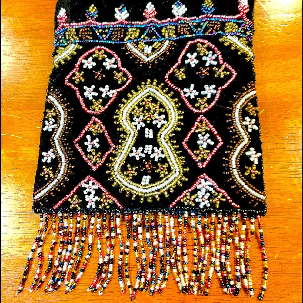 Not for Sale  Vintage Beaded evening bag w/beaded fringe. Gorgeous.